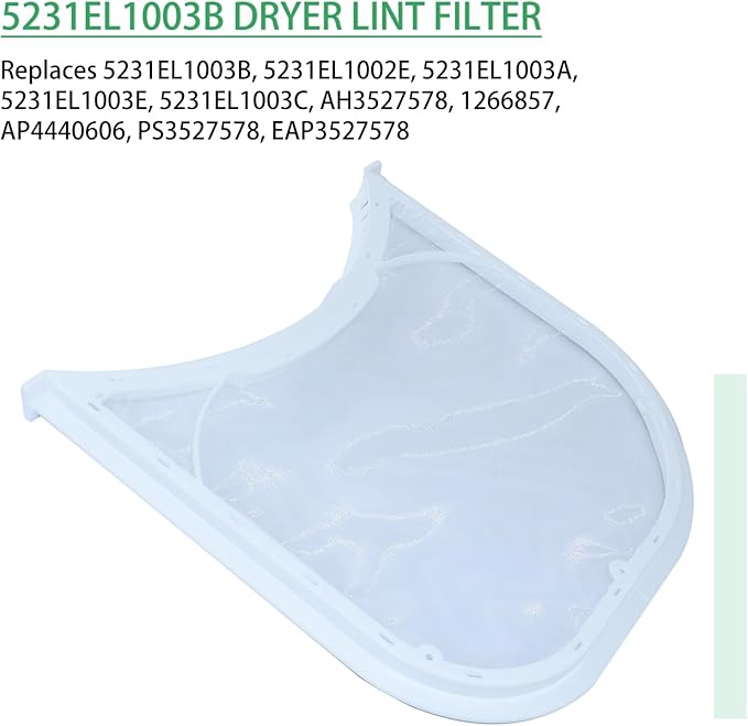 5231EL1003B Dryer Lint Screen Filter Replacement with Dryer Cleaner Vent Lint Brush Replaces 5231EL1002E 5231EL1003A 5231EL1003B AH3527578 1266857 AP4440606 PS3527578 EAP3527578