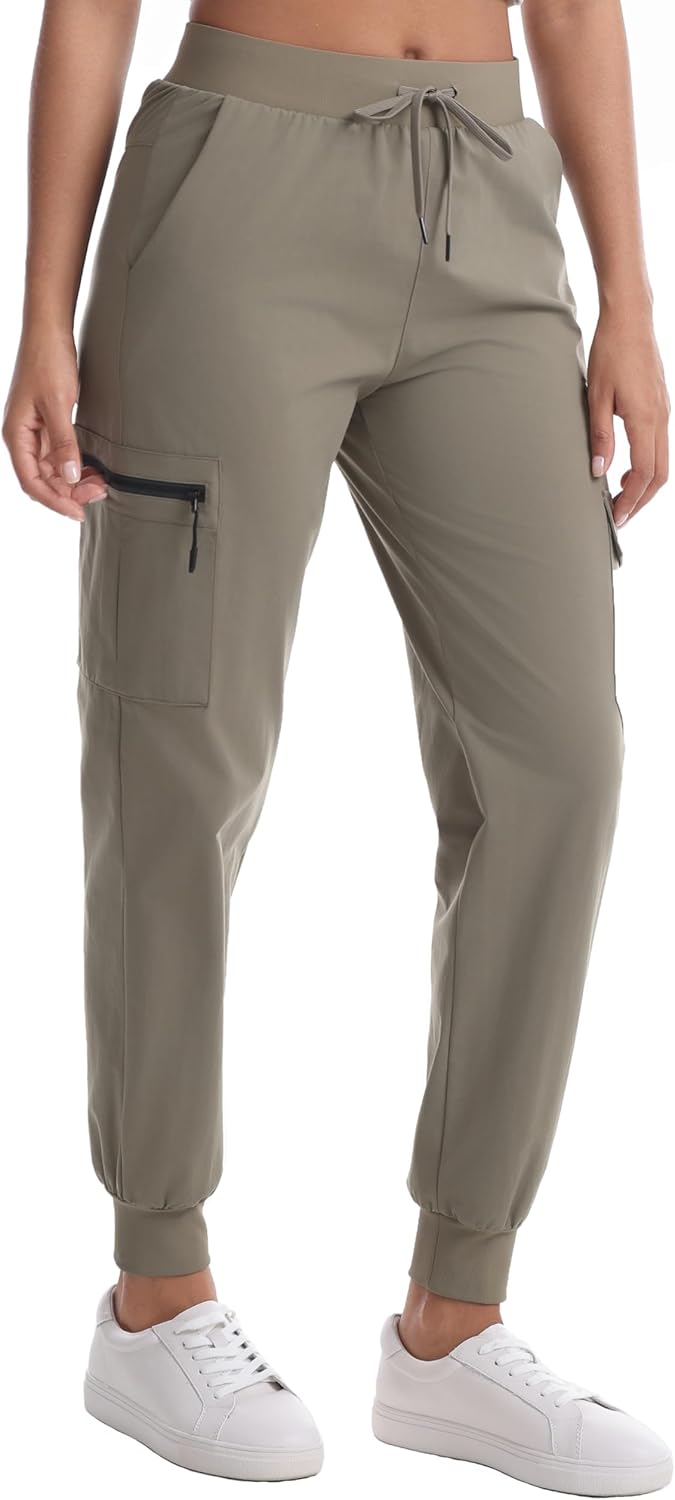 Women's Hiking Pants with Pockets - Travel Lounge Outdoor Quick Drying Lightweight Water Resistant Joggers