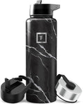 IRON °FLASK Camping & Hiking Hydration Flask - 40 oz Black Marquina by IronFlask