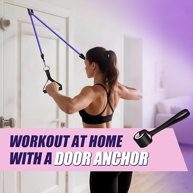 WHATAFIT Resistance Bands, Exercise Bands，Resistance Bands for Working Out, Work Out Bands with Handles for Men and Women Fitness, Strength Training Home Gym Equipment-FlexoryFit