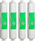 10" 5 Micron Inline Post Activated Carbon Water Filter Replacement Cartridge, 1/4"NPT Ports for Refrigerator, Ice Maker, RO Replacement for HX-ICF-10/3, FLTIN01PKQ, FT15, ICF-10Q/3-4 Pack
