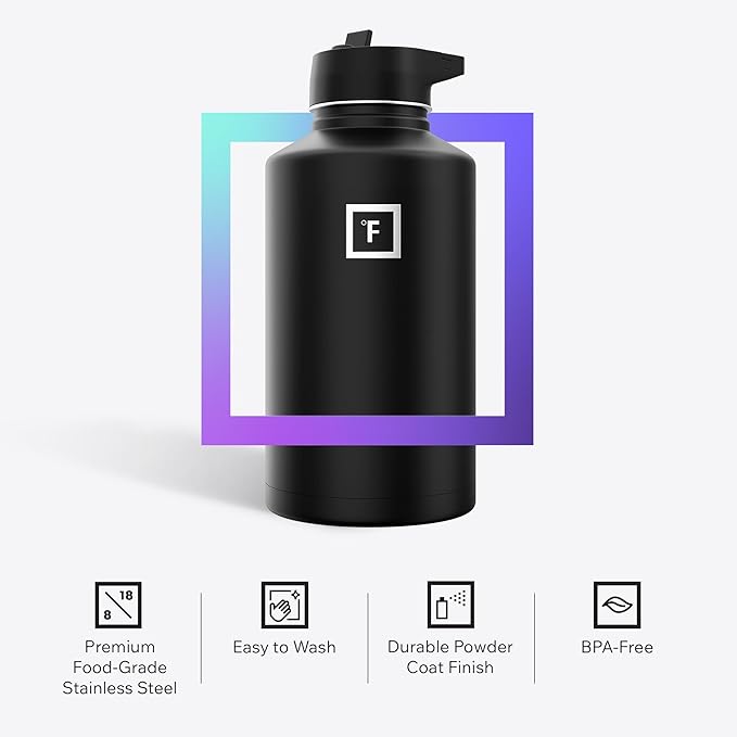 IRON °FLASK Camping & Hiking Hydration Flask - 64 oz Cobalt - Image 5