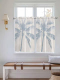 Summer Coconut Tree on Vintage Wood Grain Window Valance Curtains, Seaside by IDOWMAT