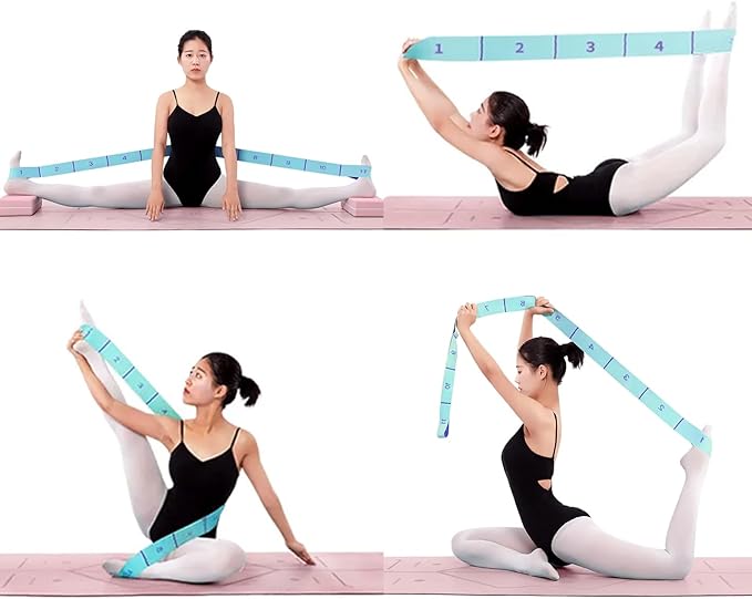 Stretch Straps, Elastic Yoga Stretching Strap with Adjustable 11 Loops, Fitness Leg Stretch Band for Physical Therapy Dance Yoga Ballet Pilates Gymnastics Exercise Flexible Pilates Stretch Band-FlexoryFit