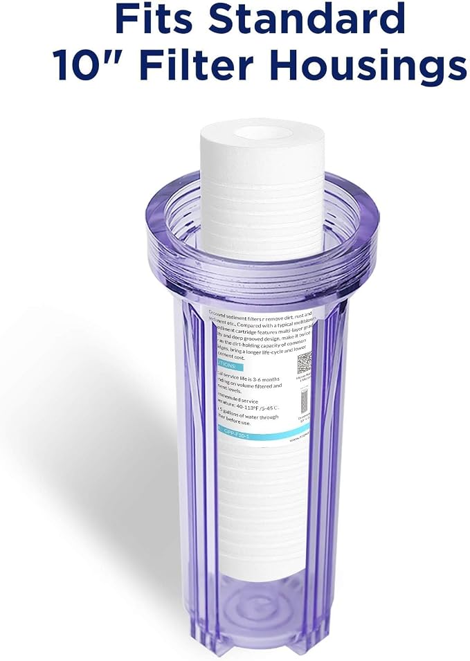 Membrane Solutions Grooved Sediment Water Filter Cartridge, 0.5 Micron Whole - Image 7