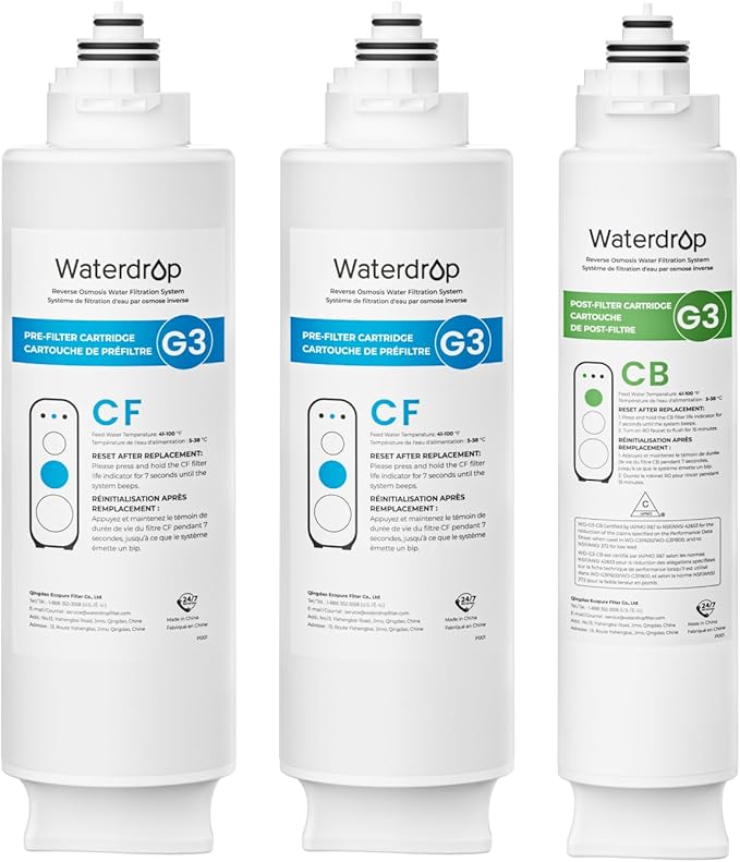 Waterdrop G3-2CFCB Filter, Replacement by Waterdrop
