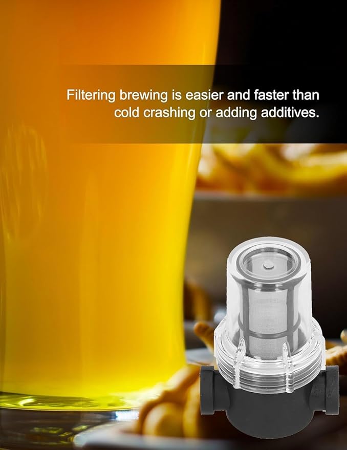 Inline Beer Filter, 100 Mesh 150 Micron Water Filter Plastic T Strainer Filtration Device, Gravity Feeding of Siphon Tube Brewing for Home Brewing Supplies (100 Mesh 150 Micron)