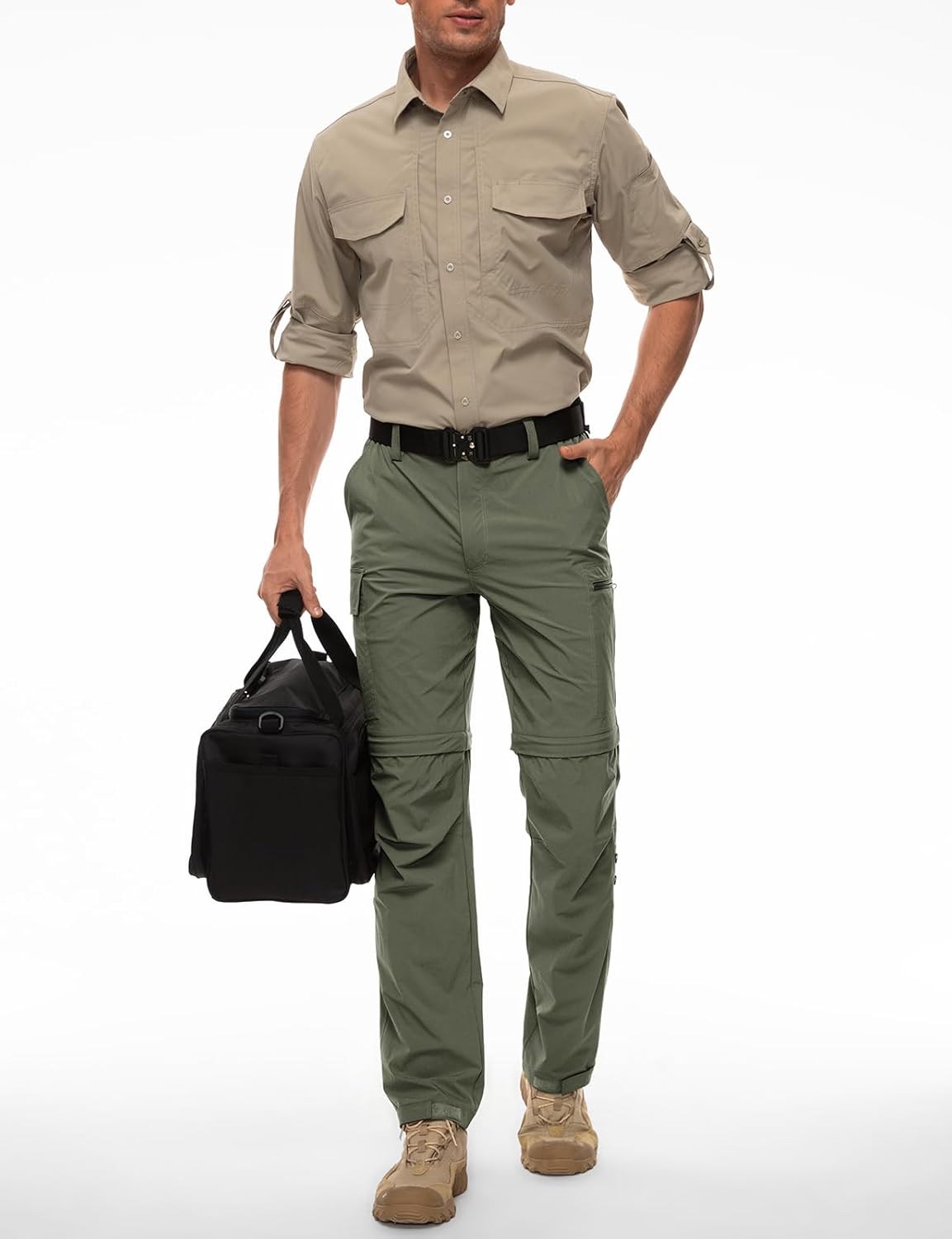 Wespornow Men's-Convertible-Hiking-Pants Quick Dry Lightweight Zip Off Breathable Cargo Pants for Outdoor, Fishing, Safari