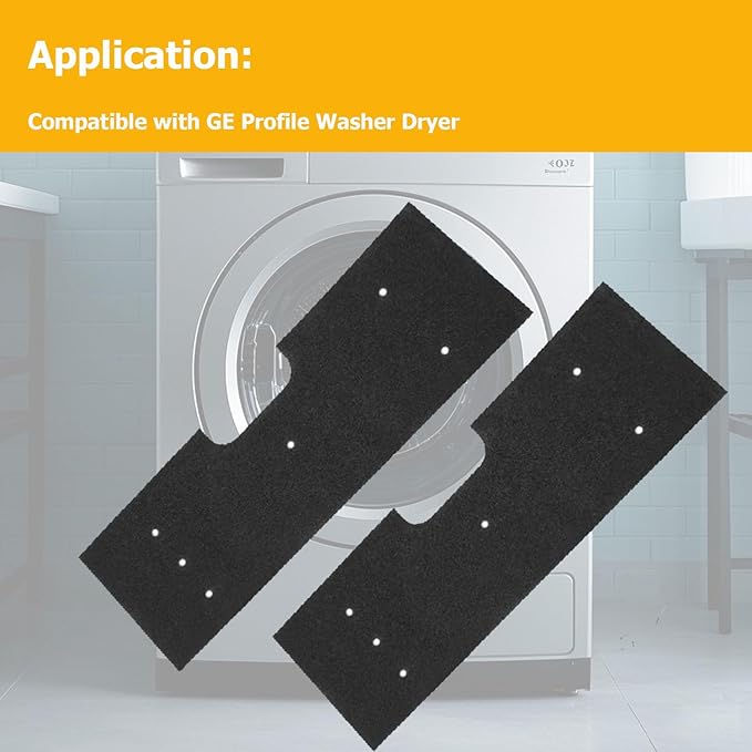 WH01X35719 Lint Filter Compatible with GE Washer Dryer Combo Replacement for Hand Washable Reusable Foam Lint Filter PFQ97HSPVDS 2pcs