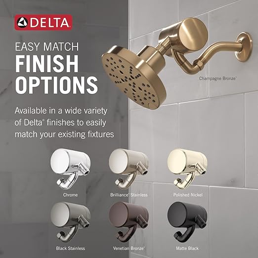 Delta Faucet Clarifi Premium Shower Filter Attachment Black Stainless with Additional Filter Cartridge