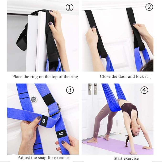 TOCO FREIDO Waist Back Leg Stretch Strap/Yoga Fitness Band, Leg Stretching Assist Trainer, Yoga Stretcher, Back Bend Split Inversion Strap for Fitness, Dance, Ballet, Gymnastics-FlexoryFit
