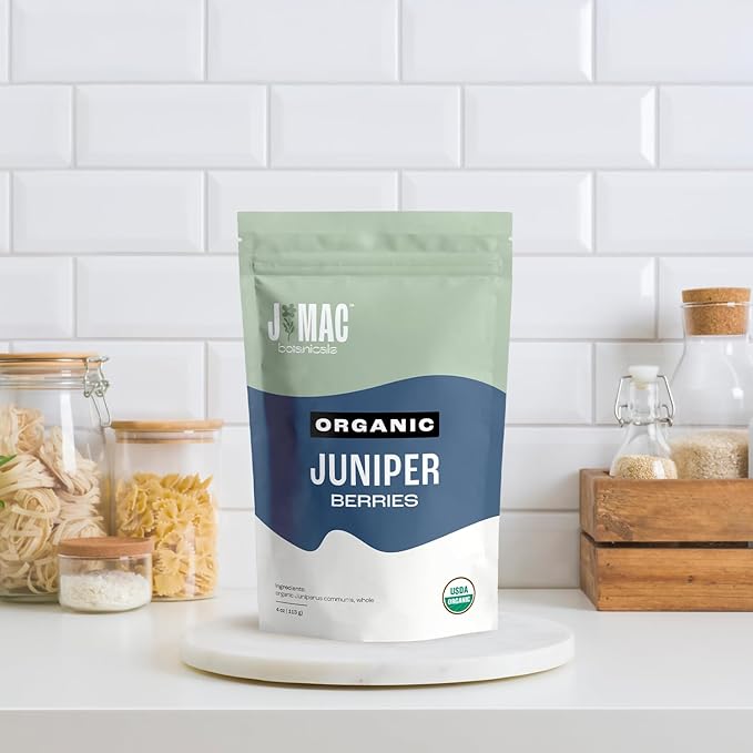 J MAC BOTANICALS, Organic Whole Juniper Berries, Certified USDA Organic, juniper for herbal infusions, seasoning beef, pork, turkey brine, soups, cocktail bombs-FlexoryFit