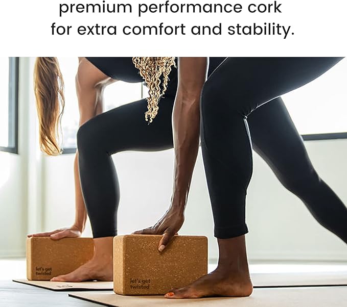 Premium Cork Yoga Blocks - Extra Large Yoga Block 2-Pack or Extra Tall 1-Pack for Inflexible Yogis | Natural, High-Density Cork for Superior Support & Stability | Optional Yoga Strap & Gift Box-FlexoryFit