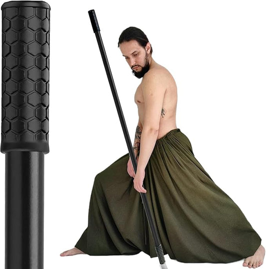 5ft Yoga Stick from Natural Bamboo - Non-Slip Handle Stretching Stick for Mobility,Versatile Exercise Tool with Flexibility,Stretch Bar for All Fitness Levels,Rehabilitation,and Posture-FlexoryFit