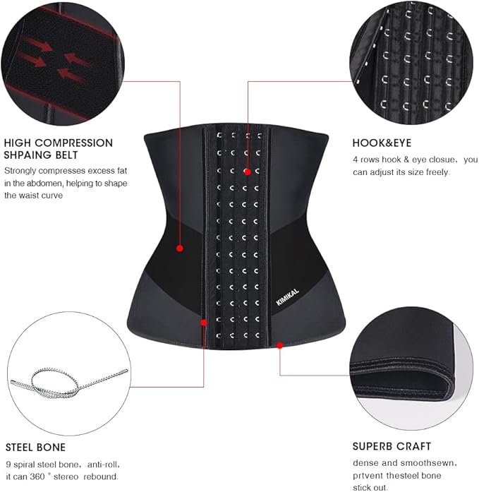 KIMIKAL Women Waist Trainer Corset Belt: Under Clothes Sport Tummy Control Long Torso Shapewear-FlexoryFit