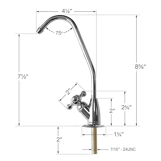 2 Stage Under Sink Drinking Water Filtration System Lead-Free Chrome Faucet Removes Chlorine & Yearly Supply (2 Extra) CTO & (3 Extra) PP Sediment Cartridges 5 Mic, Meets NSF Standards & Regulations