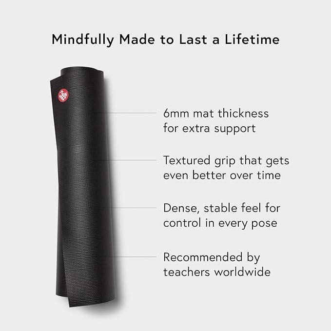 Manduka PRO Yoga Mat - 6mm | Lifetime Durability | Hygienic Construction | Premium Studio Quality | Teacher Approved-FlexoryFit