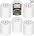 Universal Shower Filter Replacement Cartridge, 6 Pack 20 Stage Shower Head Filter for Hard Water, Microporous Pressurization High output Water Filter Compatible Similar Design, 10000 Gallons 3 Month