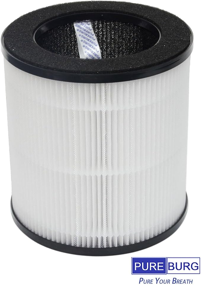 PUREBURG Replacement Filter Compatible with Tailulu AP050 Air Purifiers,3-Pack H13 True HEPA Activated Carbon 3-Stage Filtration Air Clean Dust VOCs