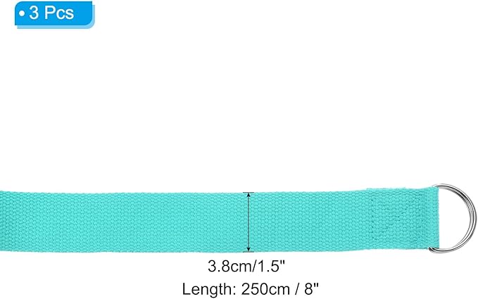 PATIKIL Yoga Strap for Stretching Cotton Yoga Belt with Adjustable Metal D-Ring Buckle Stretch Band for Fitness Pilates-FlexoryFit