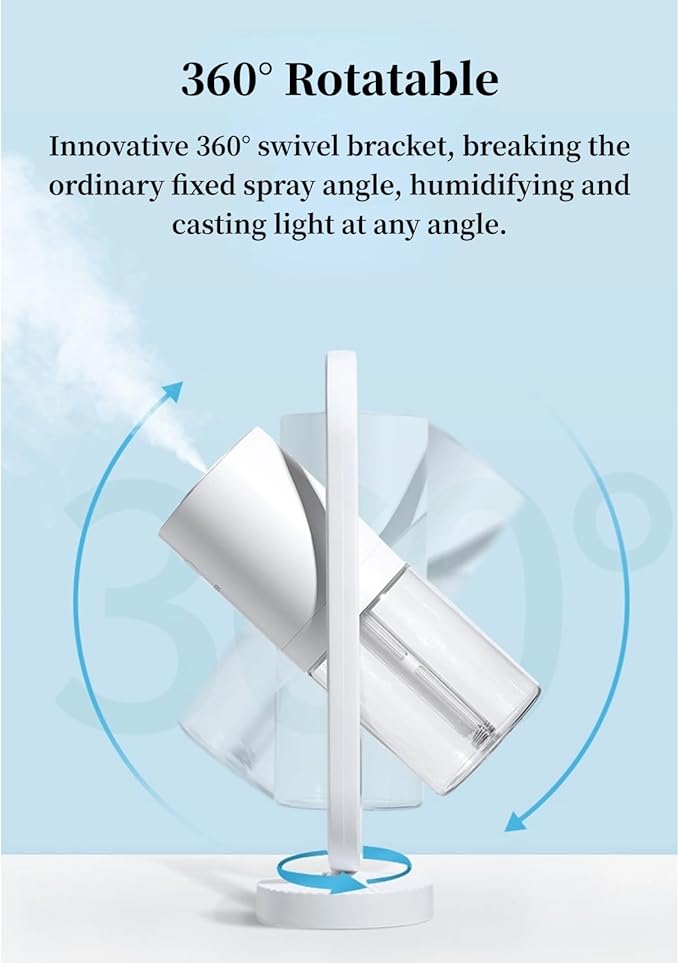 Portable Mini Humidifier, Compact 360° Rotating Cool Mist Air Humidifier Automatic Shutdown for Office for Home for Travel (#3)