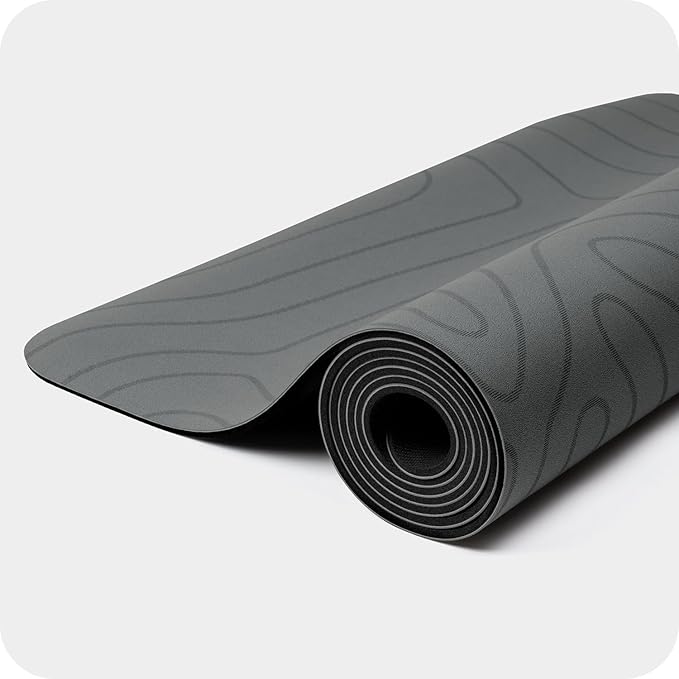 4mm Cushioned Exercise Mat for Yoga & Pilates - Anti Slip, Polyurethane with Suede Top & Carrying Strap-FlexoryFit
