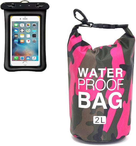 Waterproof Dry Bag 2L/5L/10L/15L/20L/30L, Roll Top Sack Keeps Gear Dry for Kayaking, Rafting, Boating, Swimming, Camping, Hiking, Beach, Fishing with Free Waterproof Phone Case