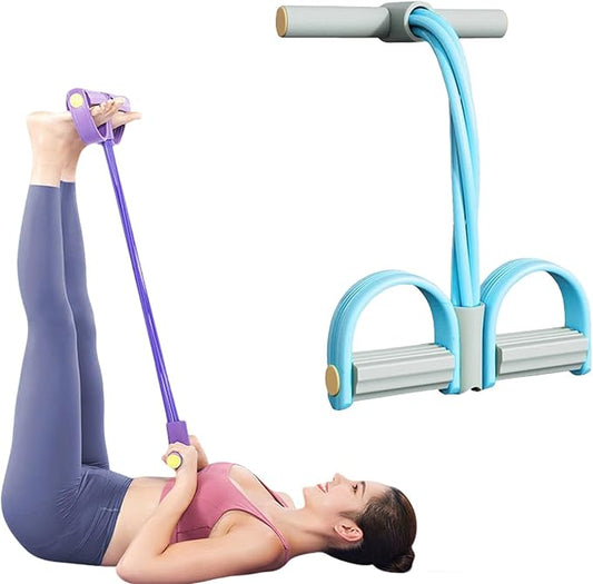 2025 Upgrade Multifunction Tension Rope or Exercise Sit Up Exercise Equipment,Pedal Ankle Puller,Bands-6 Tube Pedal Ankle Puller for Women Men-FlexoryFit