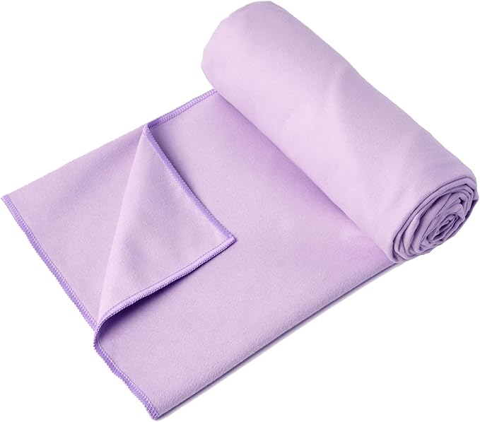 Eunzel Hot Yoga Towel Non Slip Yoga Mat Towel Non-Slip Sweat Absorbent Microfiber Towel for Hot Yoga, Pilates and Workout 72" x 26.5", Taro Purple-FlexoryFit