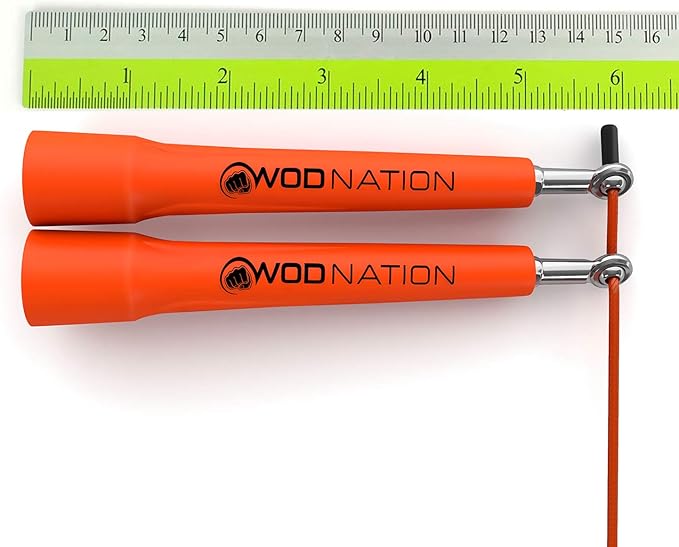 WOD Nation Adjustable Speed Jump Rope For Men, Women & Children - Blazing Fast Fitness Skipping Rope Perfect for Boxing, MMA, Endurance-FlexoryFit