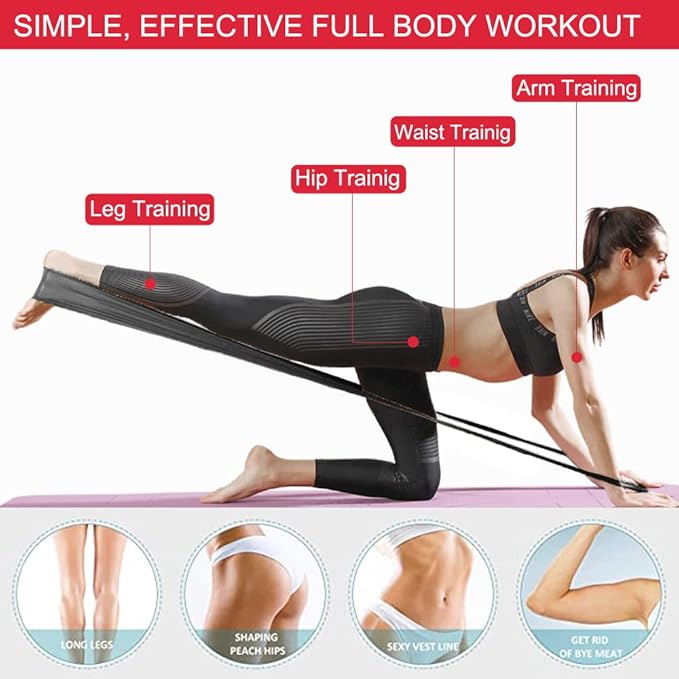 Resistance Bands, Elastic Exercise Bands for Working Out, Physical Therapy, Recovery, Yoga, Pilates, Strength Training-FlexoryFit