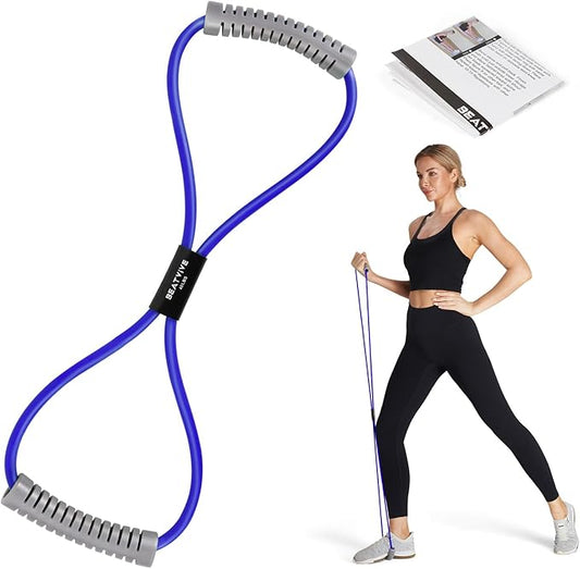 Resistance Band Figure 8 Exercise Cord, Fitness Resistance Bands with Handles, Exercise Tube Band for Arm and Shoulder Stretch-FlexoryFit