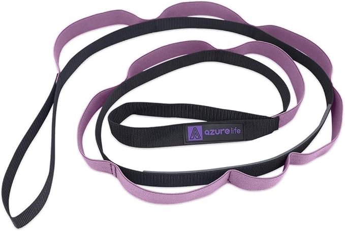 Premium Durable Stretch Straps with Loops, Stretching Strap for Physical Therapy, Multi-Loop Yoga Strap Fitness Exercise Strap for Yoga, Pilates, Dance, Flexibility&Exercise-FlexoryFit