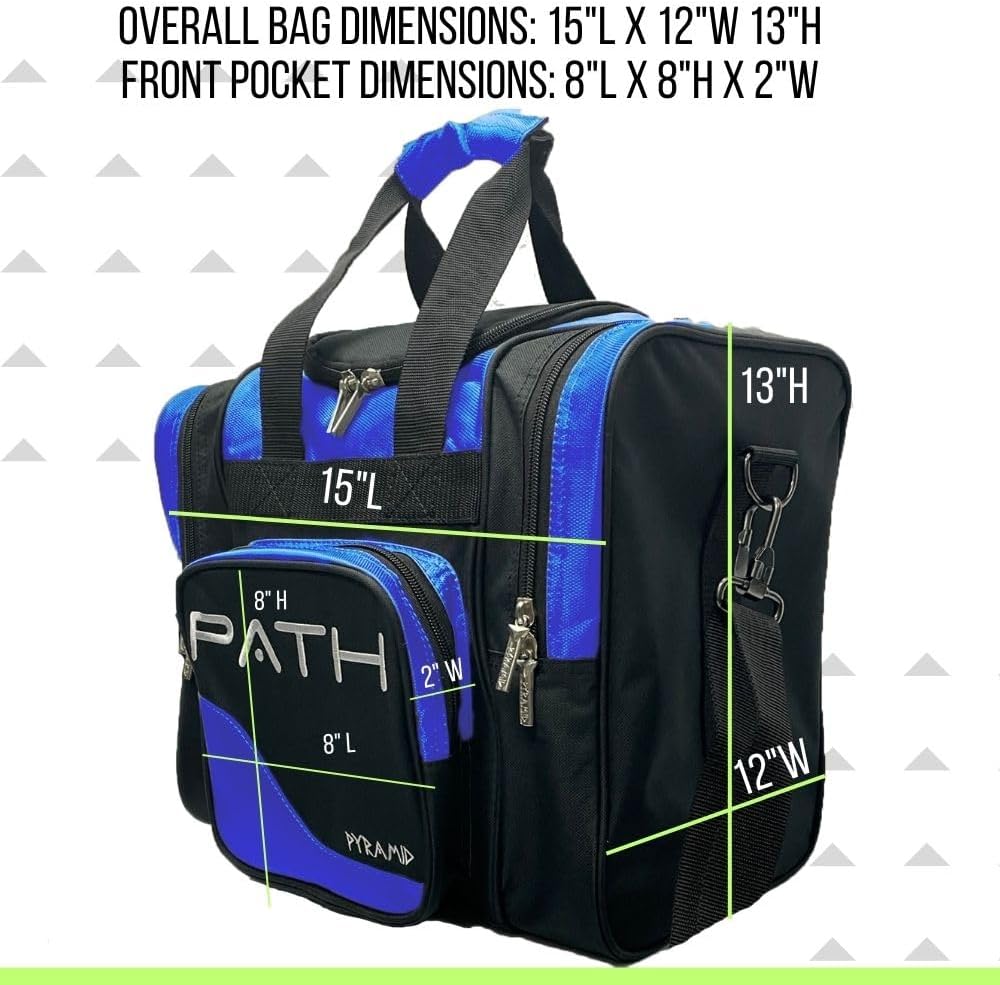 Pyramid Path Pro Deluxe Single Bowling Ball Tote - Holds One Ball, One Pair Shoes Up to Mens 15