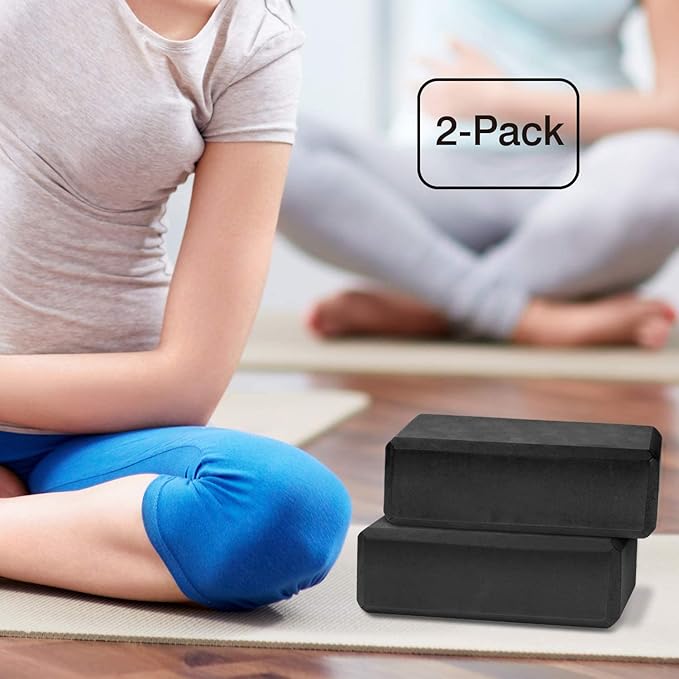 Gaiam Yoga Block - Supportive Latex-Free Eva Foam - Soft Non-Slip Surface with Beveled Edges for Yoga, Pilates, Meditation - Yoga Accessories for Stability, Balance, Deepen Stretches-FlexoryFit