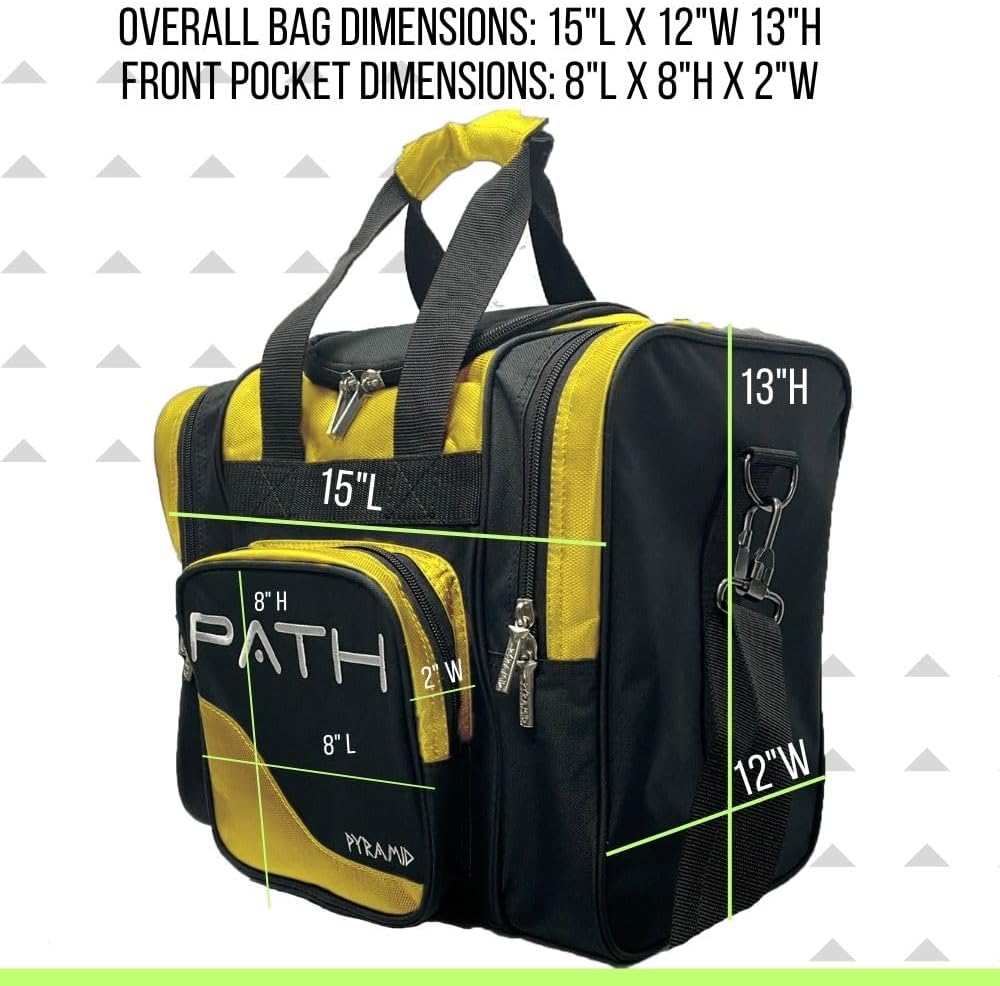 Pyramid Path Pro Deluxe Single Bowling Ball Tote - Holds One Ball, One Pair Shoes Up to Mens 15