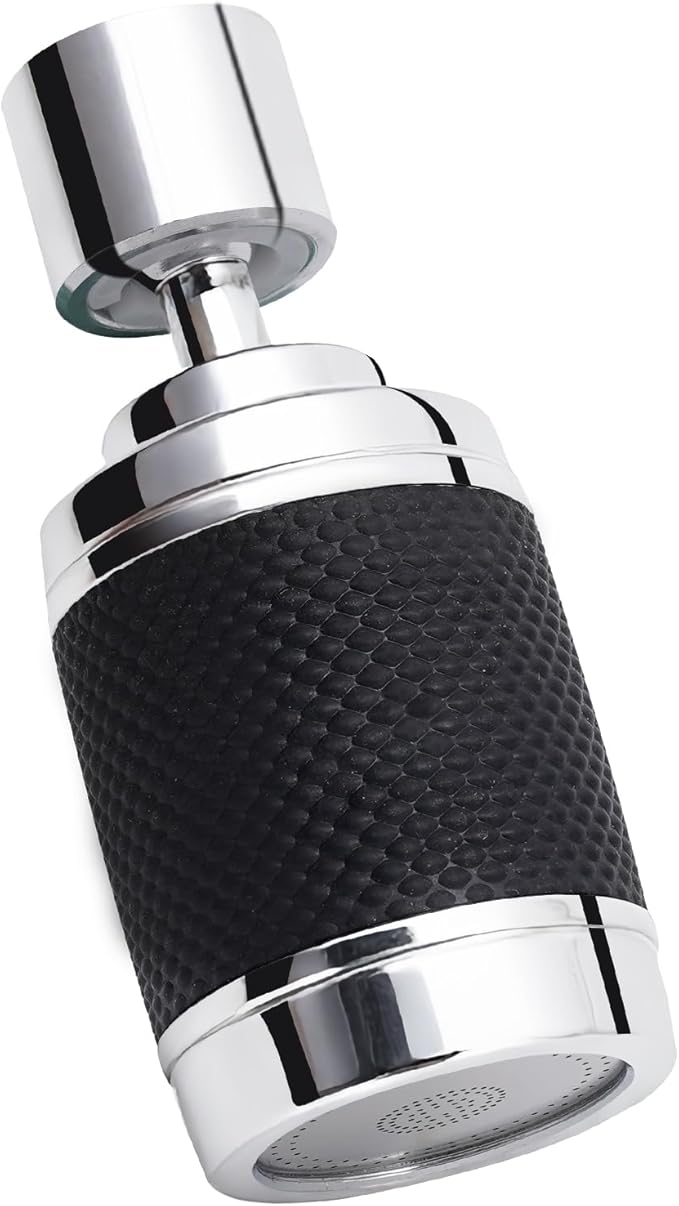 360 ° rotation kitchen faucet nozzle with filter High pressure water saver Bubble mode faucet extender accessory for 3 spray modes (Black)