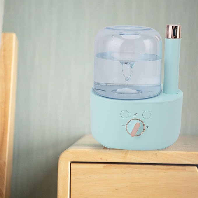 Waterspout Aroma Humidifier, Multifunctional One Piece Design Mute 5V 6W USB Essential Oil Diffuser for Car Office Room Bedroom(Green)
