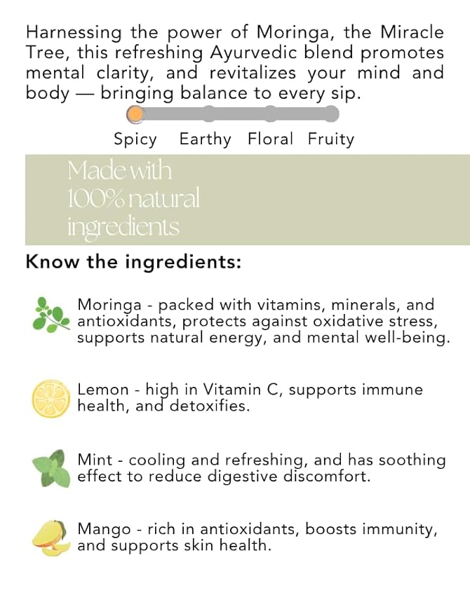 Kiara Naturals Loose Leaf Herbal Detox Tea, Clarity Cleanse - Moringa, Lemon & Mint, 1 Count, TEA, Plant-based, Caffeine-Free-FlexoryFit