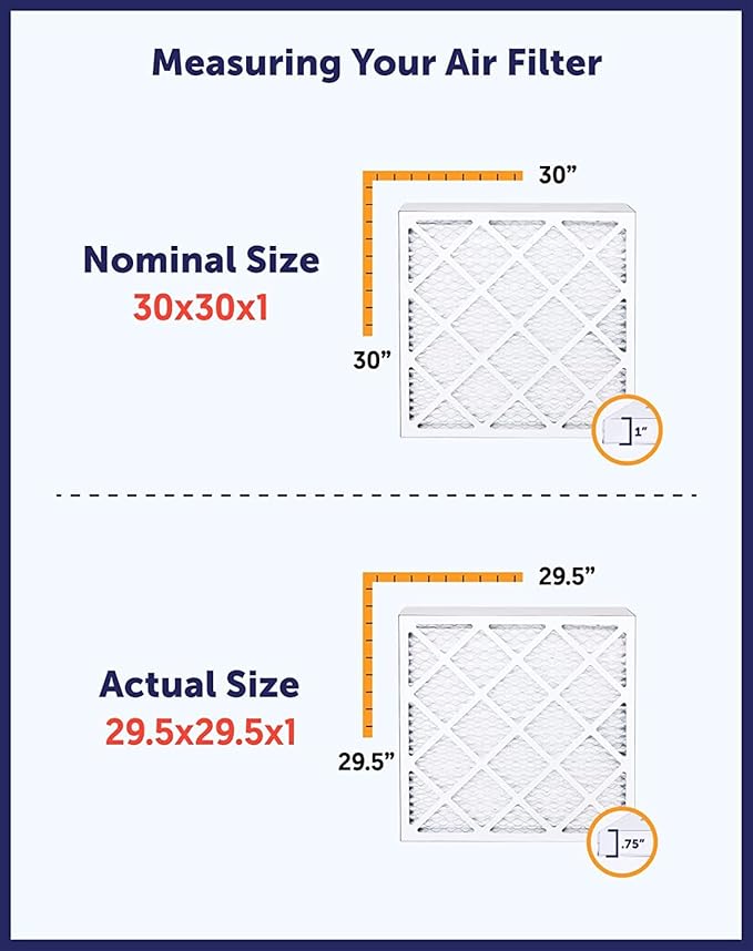 Filter King 12x24x1 Air Filter | 4-PACK | MERV 8 HVAC Pleated A/C Furnace Filters | MADE IN USA | Actual Size: 11.5 x 23.5 x .75"