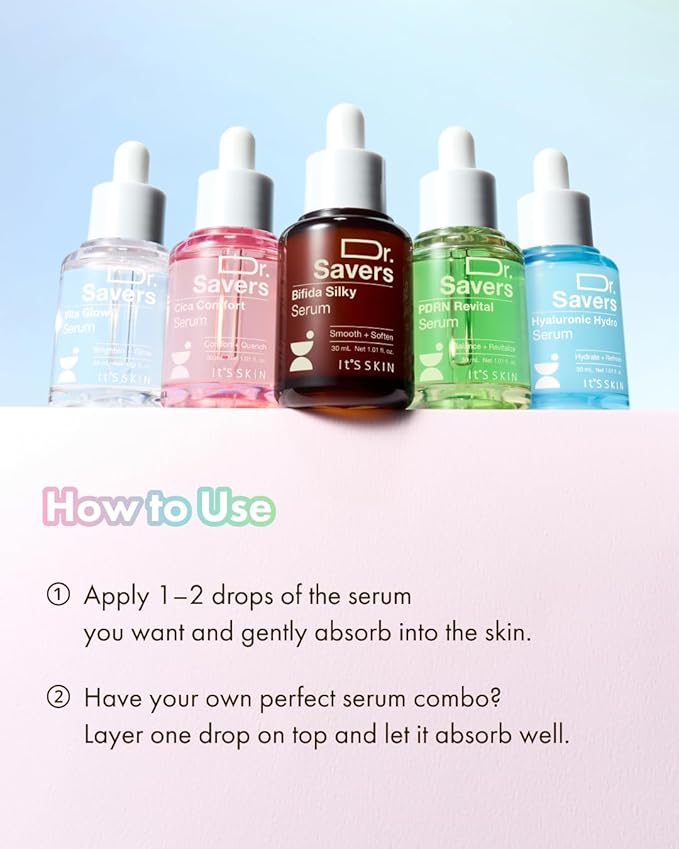 IT’S SKIN Dr.Savers Bifida Silky Serum 1.01 fl.oz, Skin Barrier Repair Serum, Bifida Complex, Multi Peptide Ampoule, Smooth Texture, Supple Moisturizer for Sensitive or Dry Skin, Korean Skincare-FlexoryFit