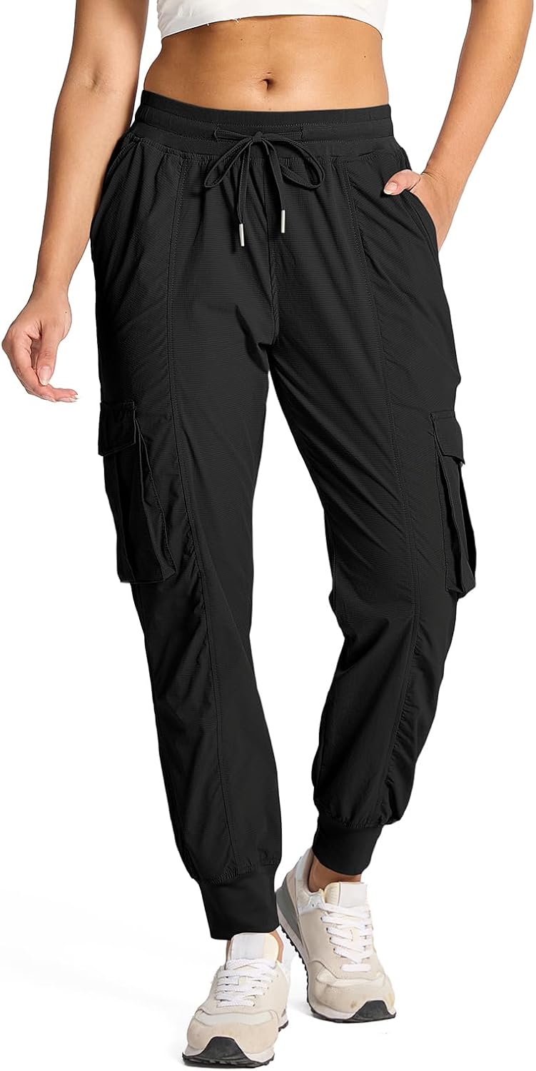 smawell Women's Hiking Cargo Pants with Pockets Lightweight Quick Dry Joggers Travel Camping Outdoor Pants