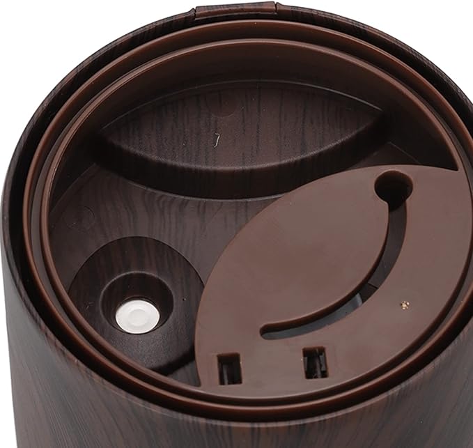 Portable Mist Humidifier, 300ml Capacity Personal Air Humidifier with Timing Function, Jellyfish Shaped Spray Mist, Mobile Using Office Humidifier with Colorful Night Light for Cars,(Dark Wood Color)