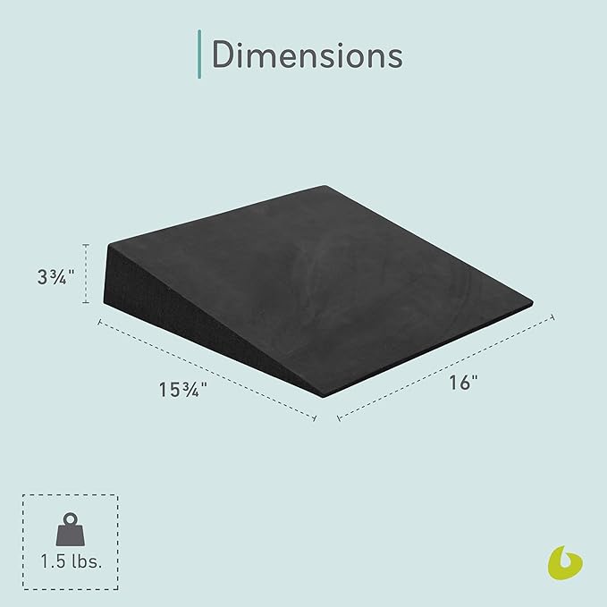 Balanced Body Large Foam Wedge, Pilates Reformer Accessory, Workout Wedge for Home Gym or Studio, Black-FlexoryFit