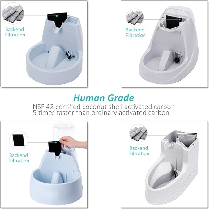 Water Fountain Filter Compatible with Drinkwell Platium Charcoal Pet Dog Cat Fountain Filters Replacement 12 pack - Hiwater