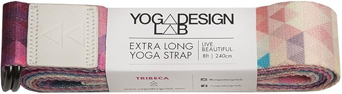 yogadesignlab YOGA DESIGN LAB | The Yoga Strap | Luxurious, Extra Long, Super Soft, Eco Printed | Studio Quality, Adjustable | Safely Stretch Further and Hold Longer | 8 ft Long-FlexoryFit