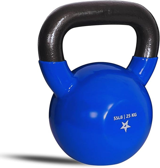 Yes4All 5-100 LB Kettlebells Vinyl Coated Cast Iron for Dumbbell Weights Exercises, Gym, Fitness, Full Body Workout Equipment Push up, Grip and Strength Training-FlexoryFit