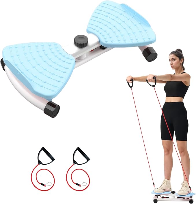 HOTSWEAT Waist Twister, Exercise Twist Boards Twisting Waist Machine for Women Belly Fat, Noiseless Ab Twister Machine with Resistance Bands, Waist Sculptor for Home Gym-FlexoryFit