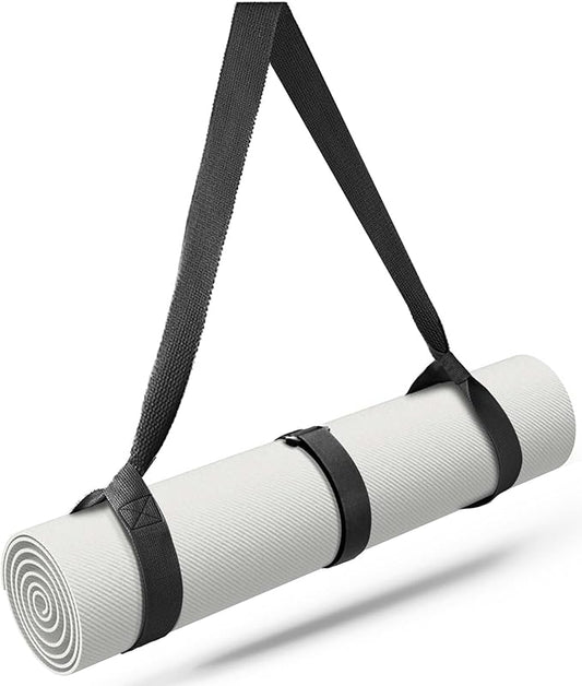 MRZZATA Yoga Mat Carrier Strap Long - Adjustable Thick and Wide Strap for Carrying Mat or Stretching, Black-FlexoryFit