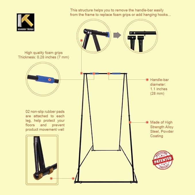 KT Dedicated Stand Frame For Aerial Yoga And Therapy Sensory Hammock Model KT1.1520YG. Foldable, Portable, Height Adjustable, Stable and Durable Upgraded Yoga Swing Stand Frame-FlexoryFit